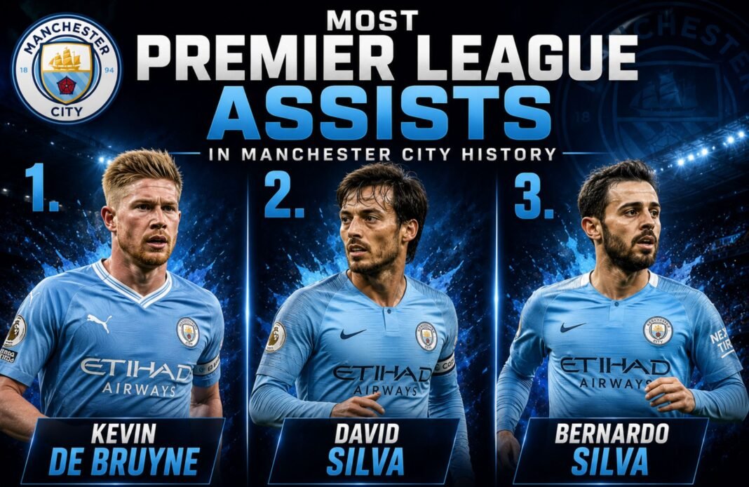 Most Premier League Assists in Manchester City History