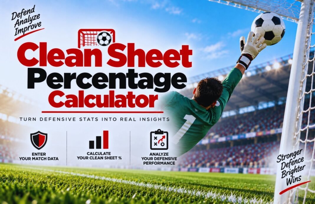 Clean Sheet Percentage Calculator Clean Sheet Percentage Calculator