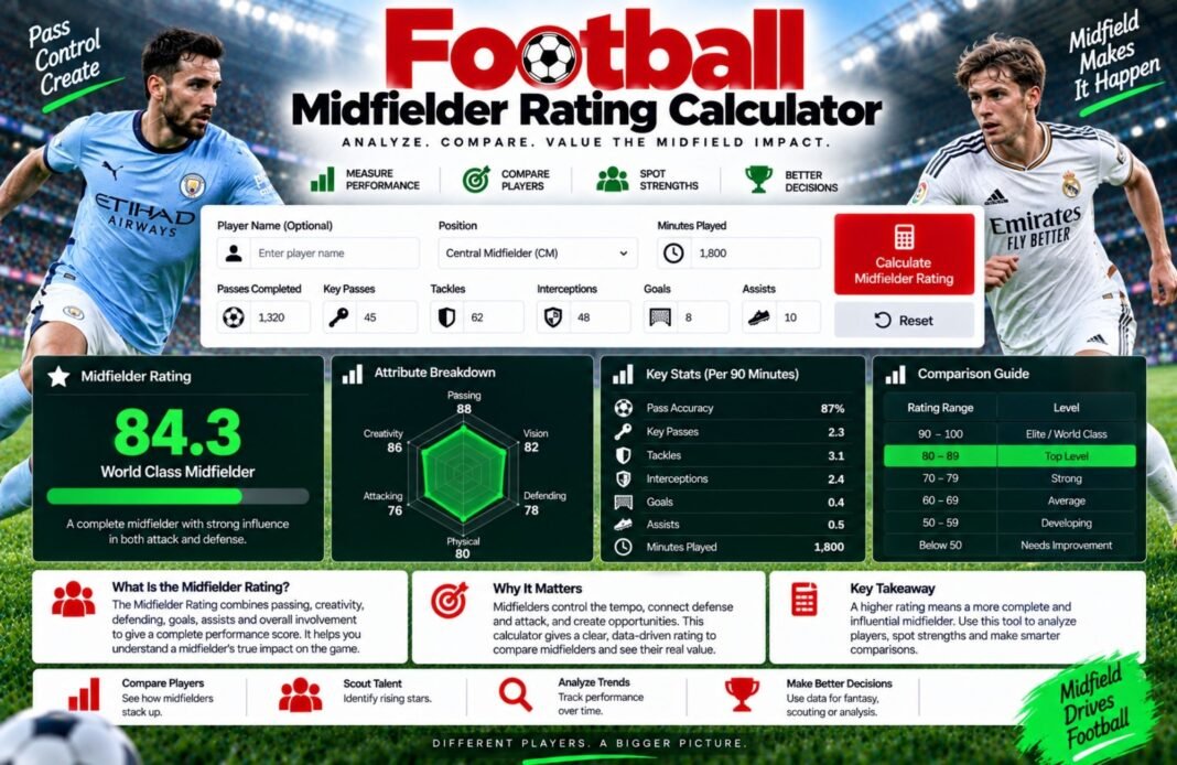 Midfielder Rating Calculator Midfielder Rating Calculator