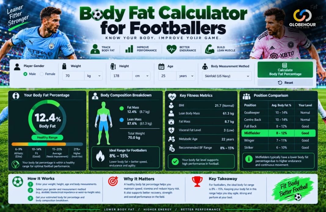 Body Fat Calculator Body fat calculator for footballers