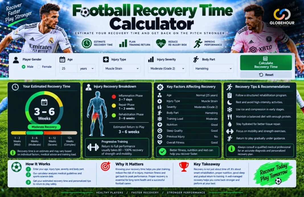 Football Recovery Time Calculator Football Recovery Time Calculator