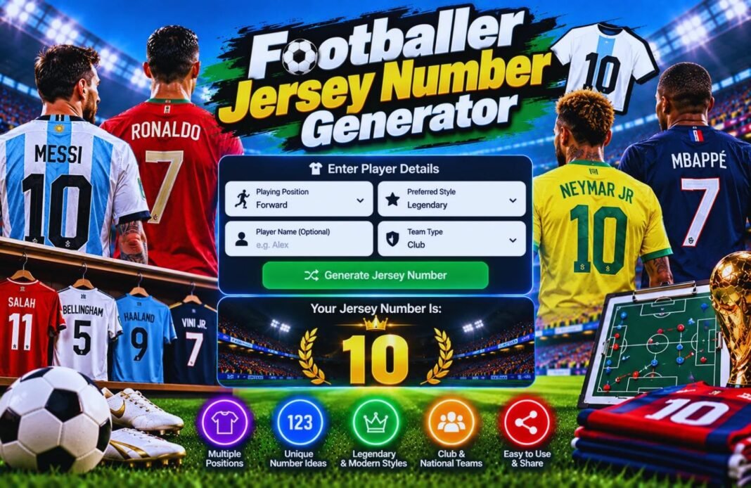 Footballer Jersey Number Generator Footballer Jersey Number Generator