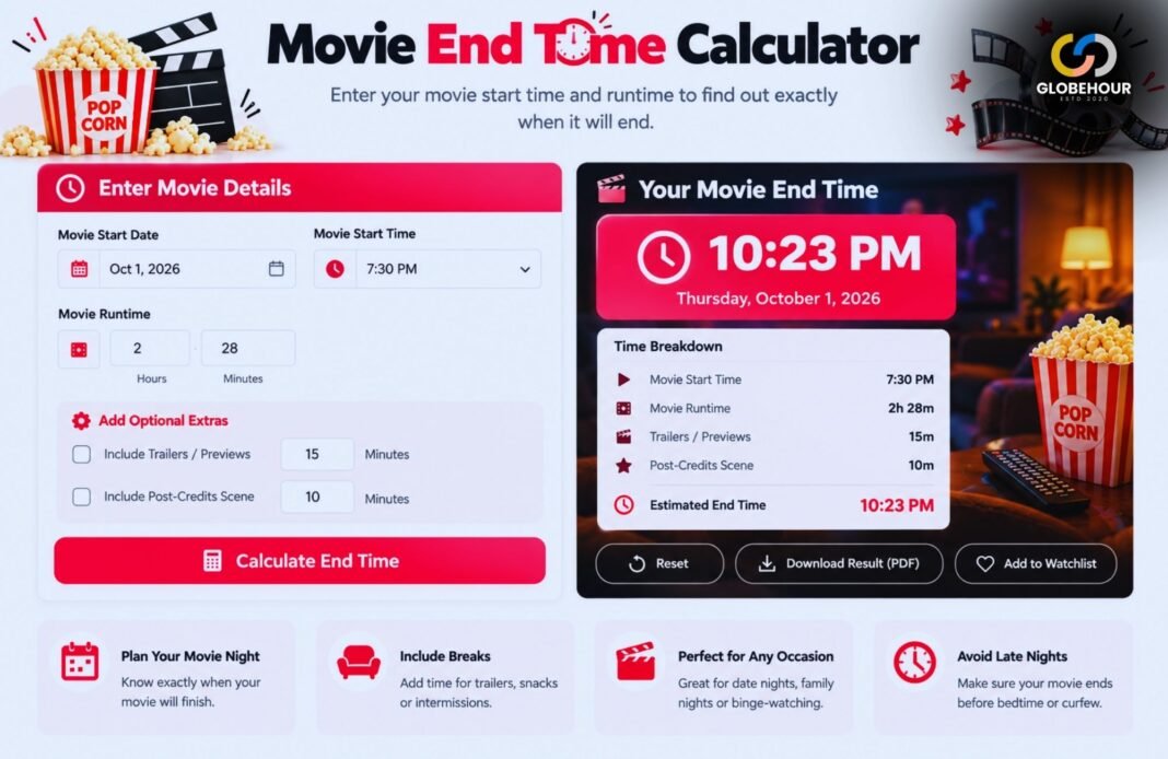 Movie End Time Calculator