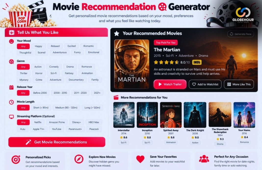 Movie Recommendation Generator Movie Recommendation Generator